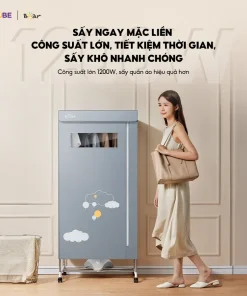 Tủ Sấy Quần Áo Bear HGJ-D12D5 Tủ Vải Máy Sấy Sưởi Gấp Gọn 2 Tầng 475L Sấy Khô Nhanh Công Suất 1200W Diệt Khuẩn Hẹn Giờ