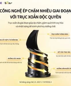 Máy Ép Chậm Bear SJ-4H01T 0.8L Máy Ép Trái Cây Làm Nước Ép Rau Củ Quả Giữ Trọn Dinh Dưỡng Máy Ép Hoa Quả Máy Làm Kem