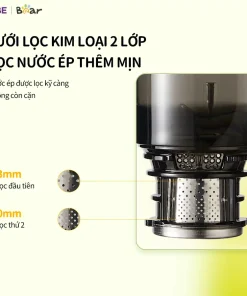 Máy Ép Chậm Bear SJ-4H01T 0.8L Máy Ép Trái Cây Làm Nước Ép Rau Củ Quả Giữ Trọn Dinh Dưỡng Máy Ép Hoa Quả Máy Làm Kem