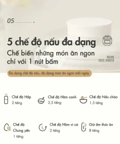 Nồi Nấu Chậm Đa Năng Bear DDZ-A08T8