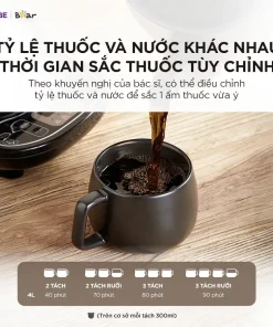 Ấm Sắc Thuốc Bear 4.0L Ấm Sắc Thuốc Bằng Điện Gốm Sứ Chịu Nhiệt Bình Đun Nước Pha Trà Ấm Sắc Thuốc Điện HTM-4H40X