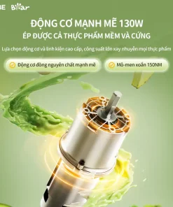 Máy Ép Chậm Bear SJ-4H01T 0.8L Máy Ép Trái Cây Làm Nước Ép Rau Củ Quả Giữ Trọn Dinh Dưỡng Máy Ép Hoa Quả Máy Làm Kem