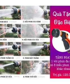Alternative view of Vòi tưới cây vòi rửa xe Lionking 10-30 mét Rulo cuộn ống tự động Tặng vòi xịt đa năng 8 kiểu phun