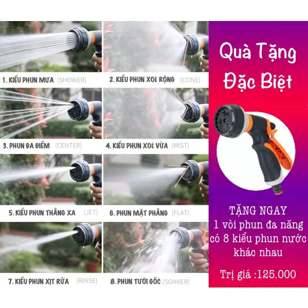 Vòi tưới cây vòi rửa xe Lionking 10-30 mét Rulo cuộn ống tự động Tặng vòi xịt đa năng 8 kiểu phun Vòi tưới cây vòi rửa xe Lionking 10-30 mét Rulo cuộn ống tự động Tặng vòi xịt đa năng 8 kiểu phun - Ảnh 2