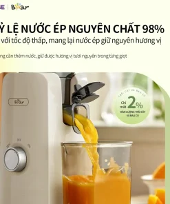 Máy Ép Chậm Bear SJ-4H01T 0.8L Máy Ép Trái Cây Làm Nước Ép Rau Củ Quả Giữ Trọn Dinh Dưỡng Máy Ép Hoa Quả Máy Làm Kem
