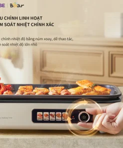 Bếp Nướng Điện Không Khói Bear GR-4H15C Đa Năng Chiên Xào Khay Nướng Hệ Thống Phát Nhiệt 5U Phân Bố Nhiệt Đồng Đều