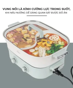 Bếp Nướng Lẩu Hai Ngăn Đa Năng Chính Hãng Kalpen 6.5L Công Suất 2200W Bảo Hành 2 Năm