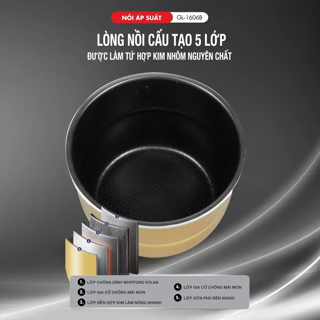Ruột nồi áp suất đa năng 6 lít tráng men chống dính cao cấp Lòng nồi áp suất Ruột nồi áp suất đa năng 6 lít tráng men chống dính cao cấp Lòng nồi áp suất - Ảnh 4