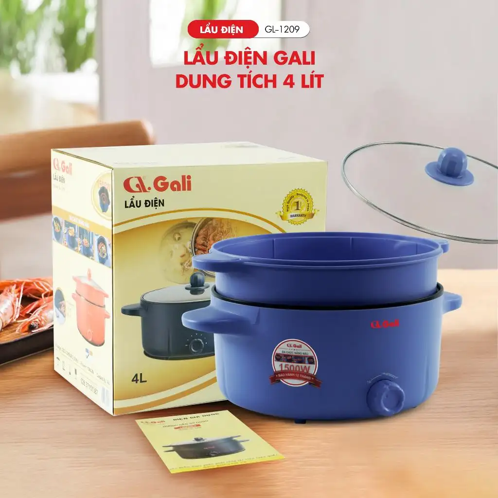 Lẩu Điện Gali GL-1209 – Dung Tích 4 Lít, Đa Năng, Chống Dính, Nấu Lẩu, Chiên Xào Tiện Lợi Lẩu Điện Gali GL-1209 – Dung Tích 4 Lít, Đa Năng, Chống Dính, Nấu Lẩu, Chiên Xào Tiện Lợi - Ảnh 8