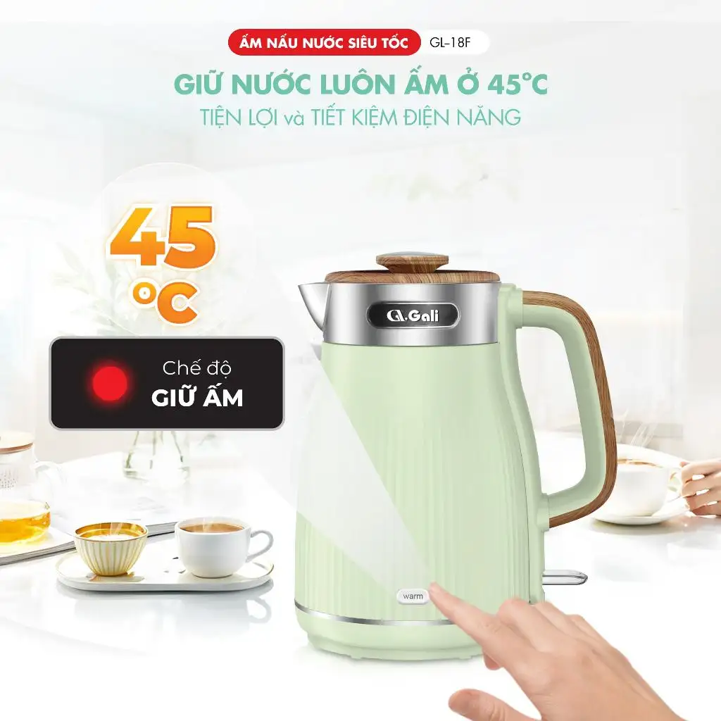 Ấm siêu tốc 2 lớp GALI GL-18F - 1.8L – Giữ Ấm Thông Minh, An Toàn Tuyệt Đối. Bảo hành 24 tháng Ấm siêu tốc 2 lớp GALI GL-18F - 1.8L – Giữ Ấm Thông Minh, An Toàn Tuyệt Đối. Bảo hành 24 tháng - Ảnh 4