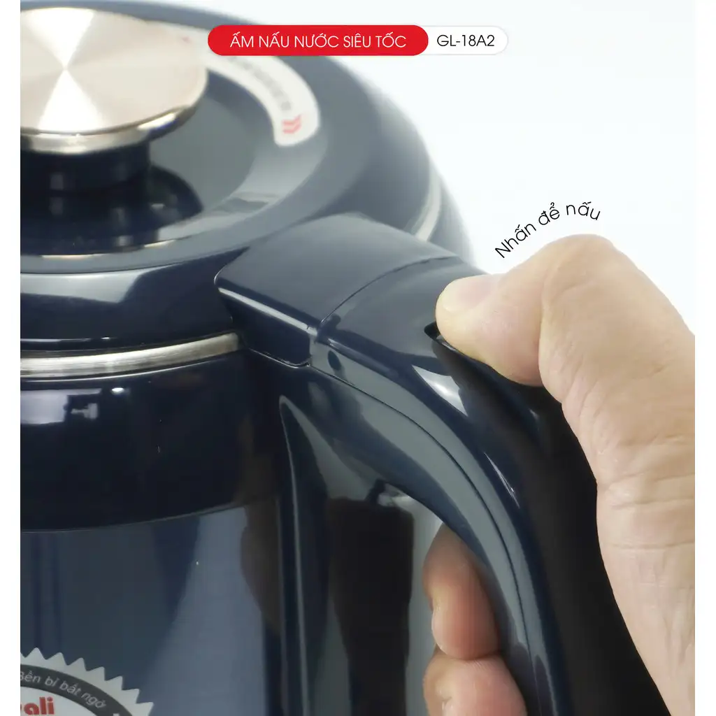 Alternative view of Ấm siêu tốc Gali GL-18A2 Inox nguyên khối 304, thiết kế 2 lớp cách nhiệt chống nóng. Bảo hành 2 năm