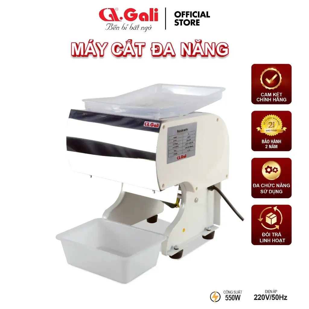 Máy thái thịt Gali Inox 304 – Lưỡi bén, bền đẹp - Hàng nhập khẩu. Bảo hành 24 Tháng. GLC-1915IN