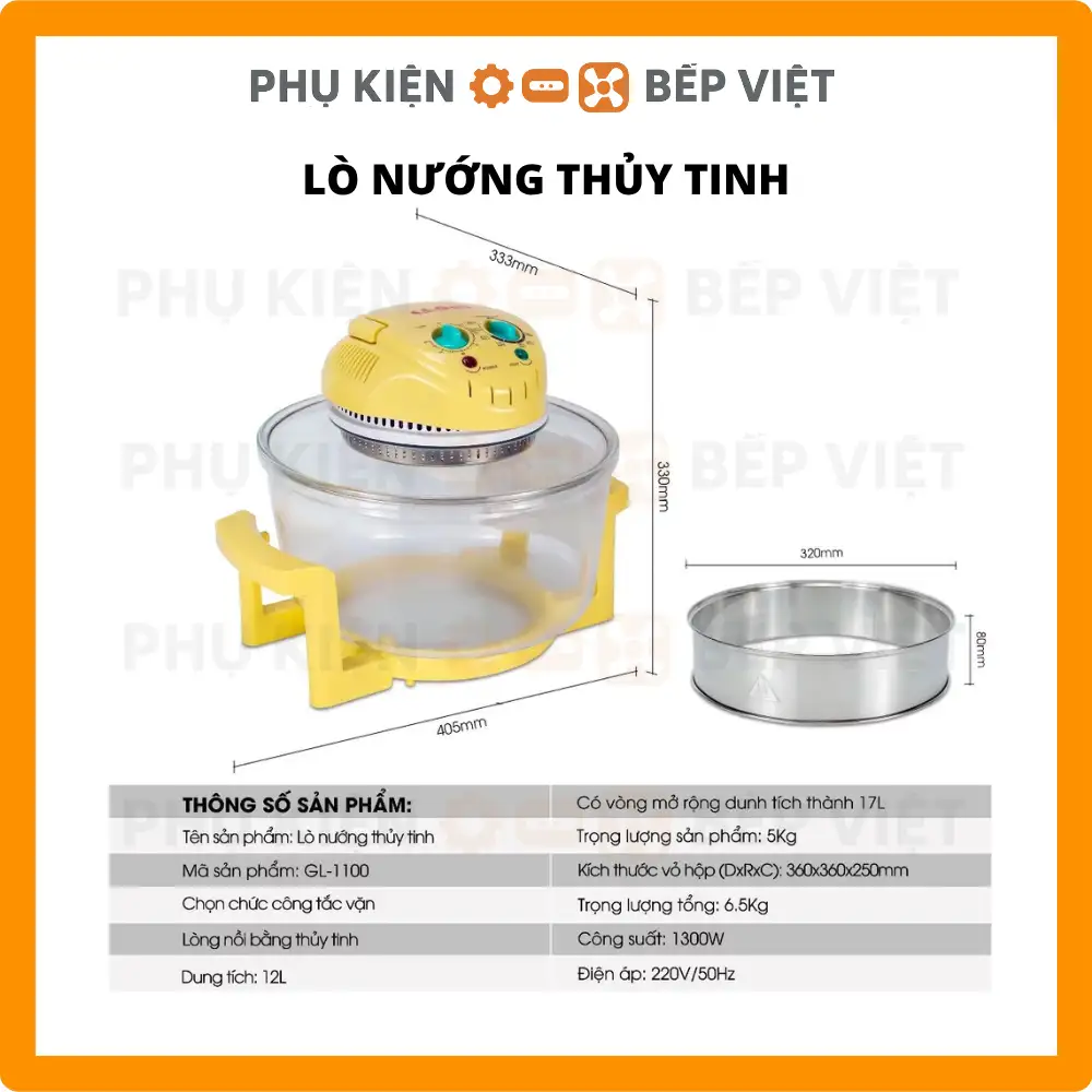 Thân lò nướng thủy tinh 12-> 17L dùng được cho tất cả lò nướng khác trên thị trường Thân lò nướng thủy tinh 12-> 17L dùng được cho tất cả lò nướng khác trên thị trường - Ảnh 8