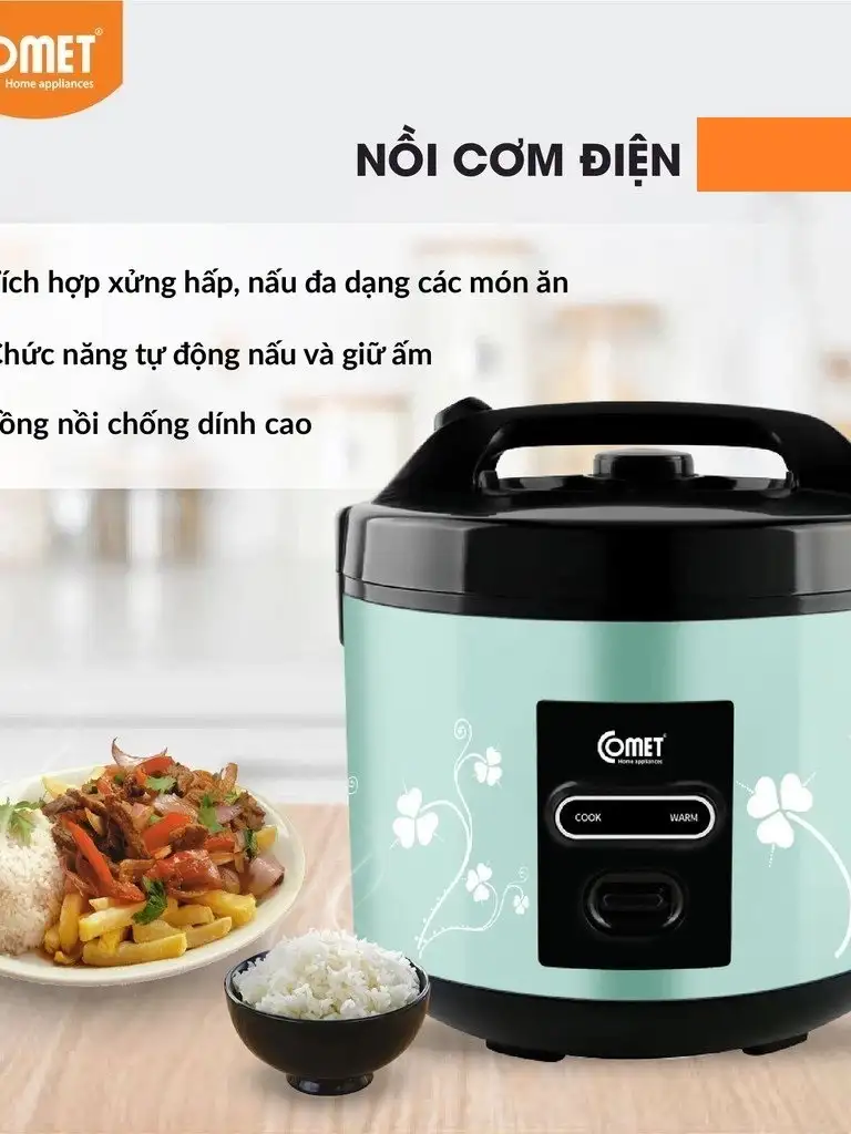 NỒI CƠM ĐIỆN NẮP GÀI COMET 1.8 LÍT CM8016 - HÀNG CHÍNH HÃNG (CÓ HỎA TỐC) NỒI CƠM ĐIỆN NẮP GÀI COMET 1.8 LÍT CM8016 - HÀNG CHÍNH HÃNG (CÓ HỎA TỐC) - Ảnh 8