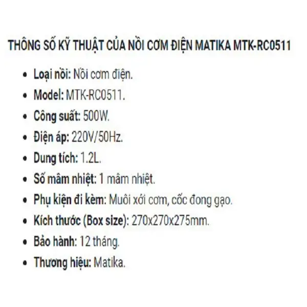 THANH LÝ NỒI CƠM ĐIỆN MATIKA MTK-RC05-HÀNG CHÍNH HÃNG THANH LÝ NỒI CƠM ĐIỆN MATIKA MTK-RC05-HÀNG CHÍNH HÃNG - Ảnh 6