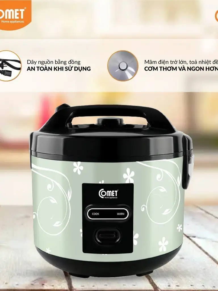 NỒI CƠM ĐIỆN NẮP GÀI COMET 1.8 LÍT CM8016 - HÀNG CHÍNH HÃNG (CÓ HỎA TỐC) NỒI CƠM ĐIỆN NẮP GÀI COMET 1.8 LÍT CM8016 - HÀNG CHÍNH HÃNG (CÓ HỎA TỐC) - Ảnh 9