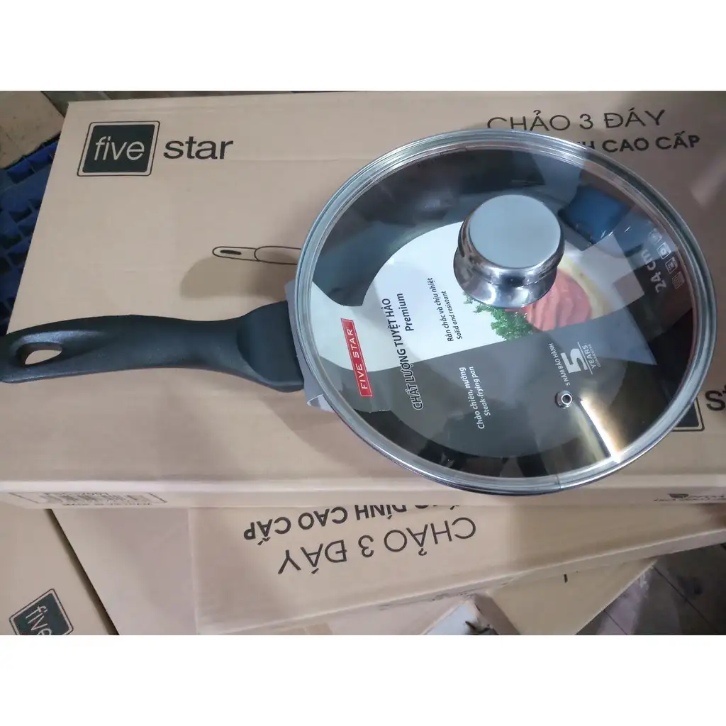 Alternative view of Chảo chống dính bếp từ Fivestar 24cm KÈM NẮP KÍNH cao cấp