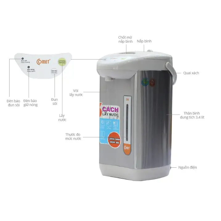 Bình thủy điện Comet CM3217 Bình thủy điện Comet CM3217