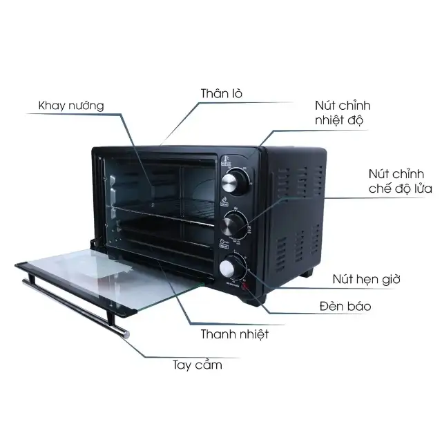 Lò nướng vuông 22L Comet CM6526 Lò nướng vuông 22L Comet CM6526 - Ảnh 3