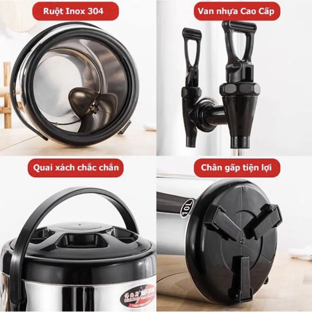 Bình Ủ Trà, Bình Giữ Nhiệt, Bình Giữ Nước Nóng Lạnh Loại 6 Lít, 8 Lít, 10 Lít, 12 Lít Bình Ủ Trà, Bình Giữ Nhiệt, Bình Giữ Nước Nóng Lạnh Loại 6 Lít, 8 Lít, 10 Lít, 12 Lít - Ảnh 7