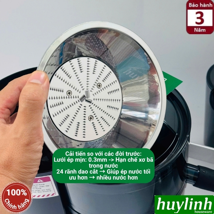 Máy ép nhanh thế hệ mới Promix PFJ-12 - 1200W - Lưới ép trái cây mịn hơn 0.3mm - Máy ép hoa quả cho kinh doanh
