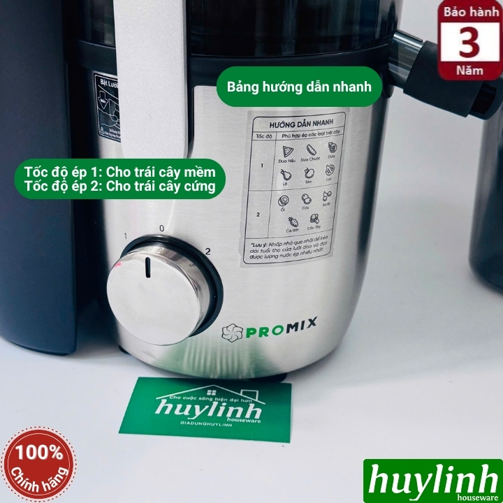 Máy ép nhanh thế hệ mới Promix PFJ-12 - 1200W - Lưới ép trái cây mịn hơn 0.3mm - Máy ép hoa quả cho kinh doanh