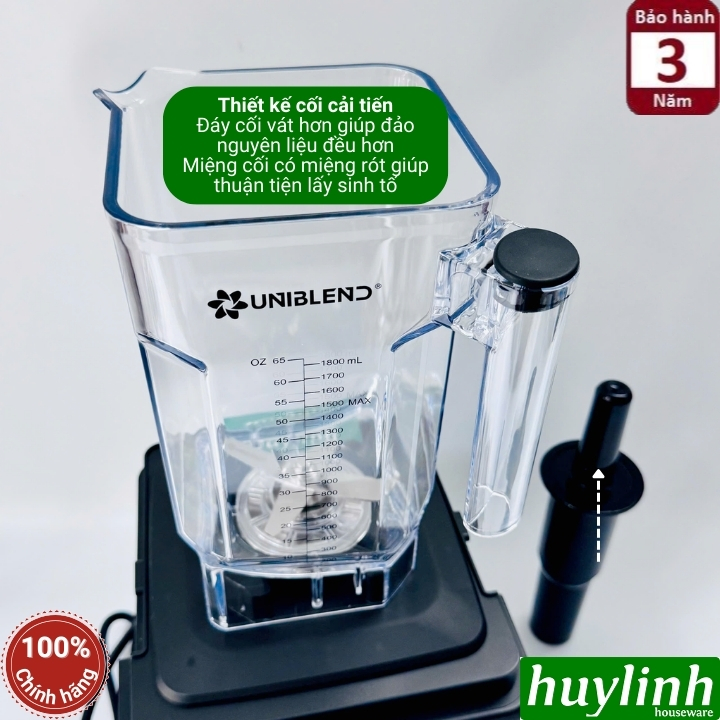[Mẫu mới 2025] Máy xay sinh tố công nghiệp Uniblend UB-86 - 1680W - 1.8 lít - xay tự động 30s - 45s - 60s