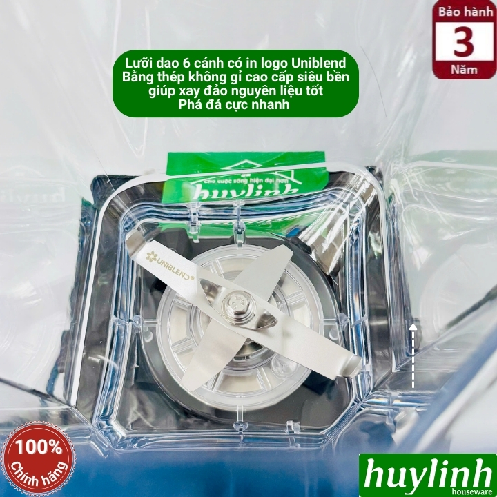 [Mẫu mới 2025] Máy xay sinh tố công nghiệp Uniblend UB-86 - 1680W - 1.8 lít - xay tự động 30s - 45s - 60s