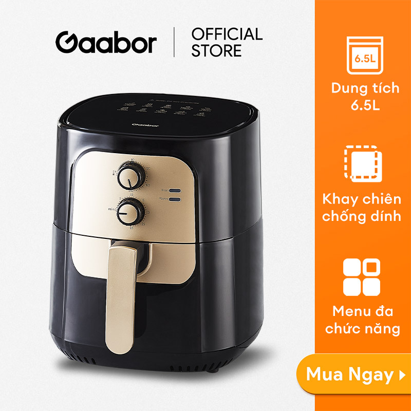 Nồi chiên không dầu GAABOR 6.5 lít AF65M-BK01A dung tích lớn, công suất mạnh 1400W nồi chiên đa năng