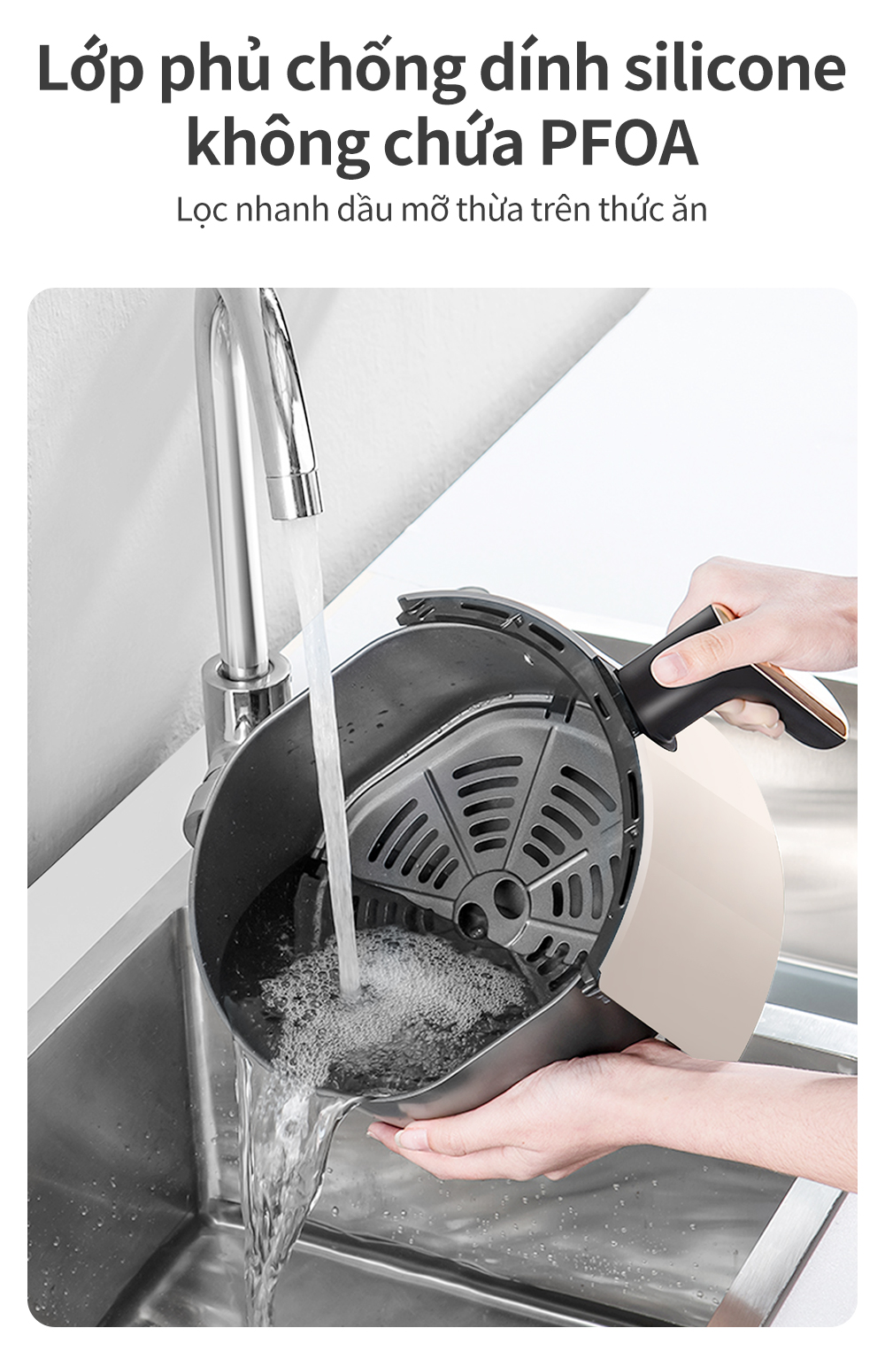 Simplus Nồi Chiên Không Dầu Dung Tích 4L/5L lớn chiên nướng đa năng không dầu mỡ - Bảo Hành 1 Năm 1 Đổi 1 KQZG007/ 022
