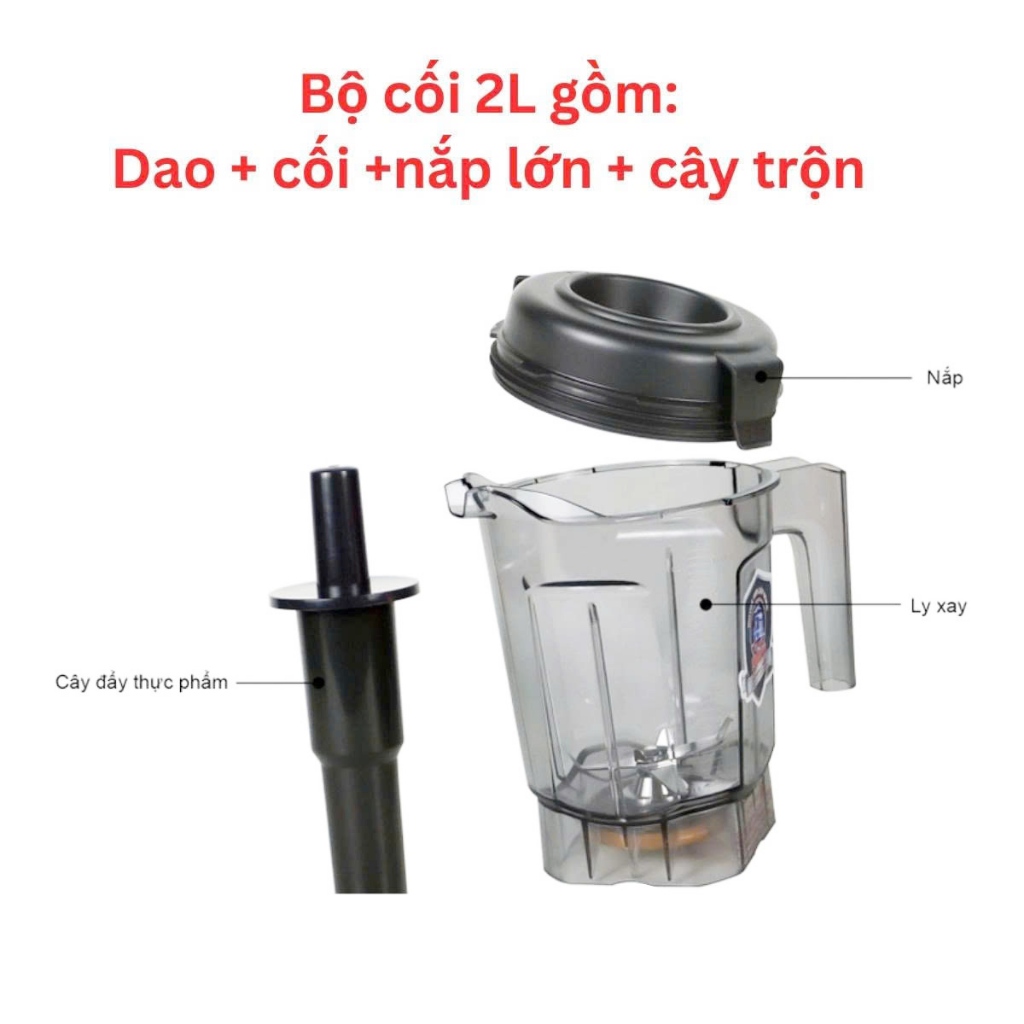 Bộ cối xay sinh tố công nghiệp 1529B, 1529R - Dung tích 2Lít, chính hãng Gali - Ảnh 3