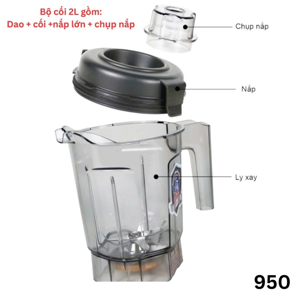 Bộ cối xay sinh tố công nghiệp 1529B, 1529R - Dung tích 2Lít, chính hãng Gali - Ảnh 2