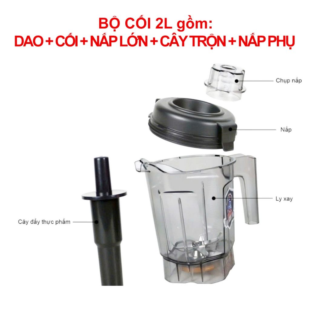 Bộ cối xay sinh tố công nghiệp 1529B, 1529R - Dung tích 2Lít, chính hãng Gali - Ảnh 4